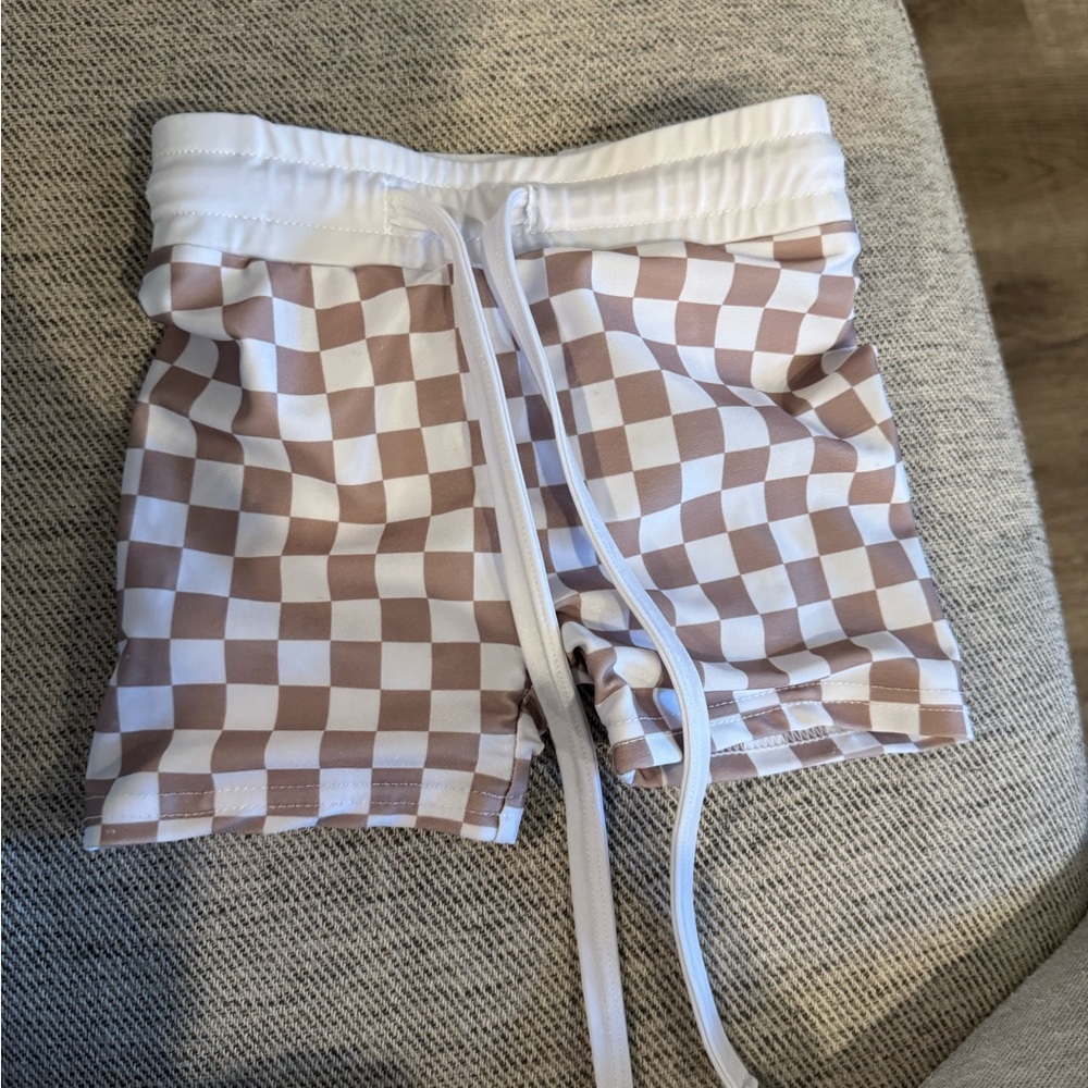Kids Checkered Brown and White Bottoms